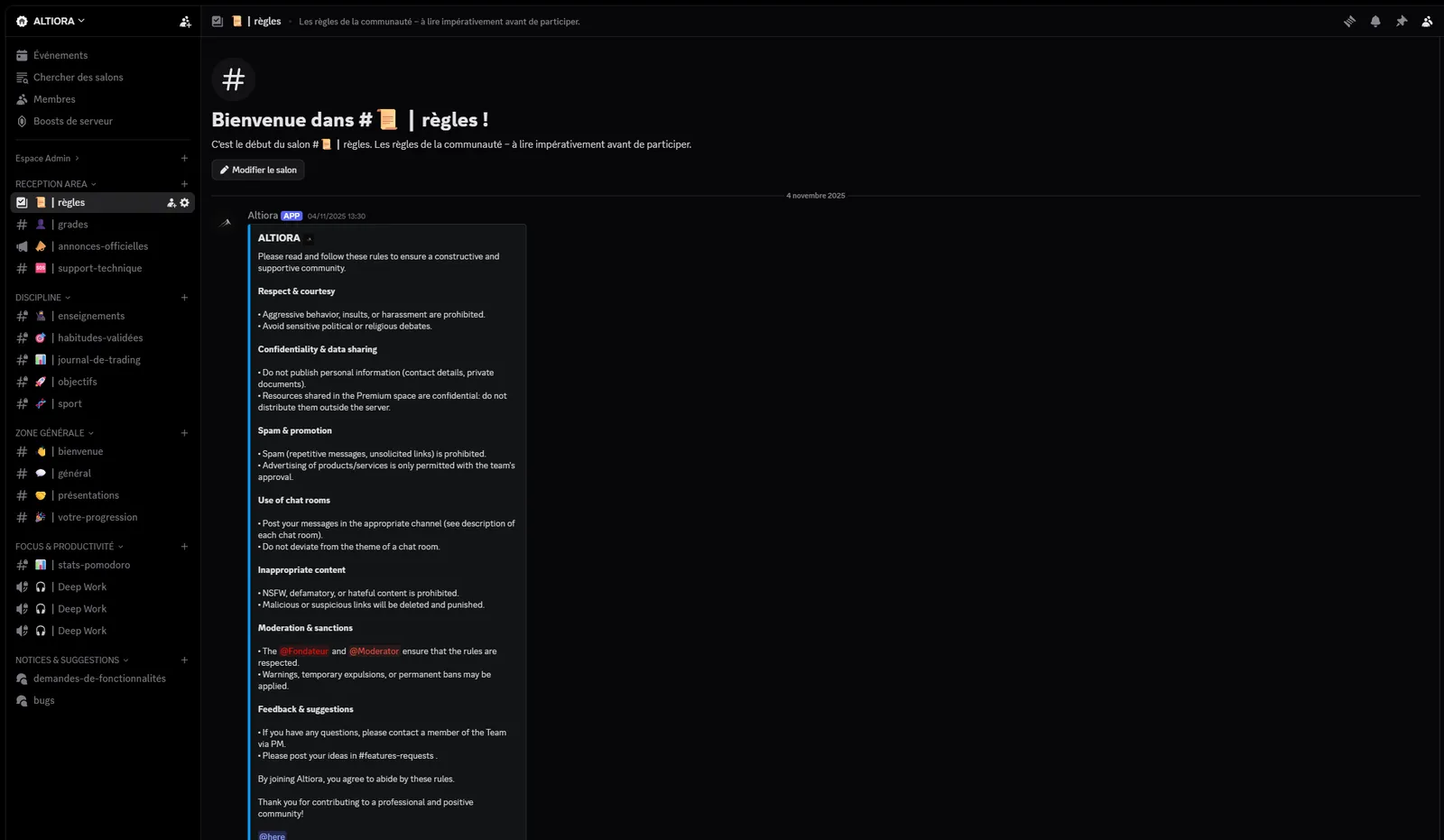 Intégration Discord