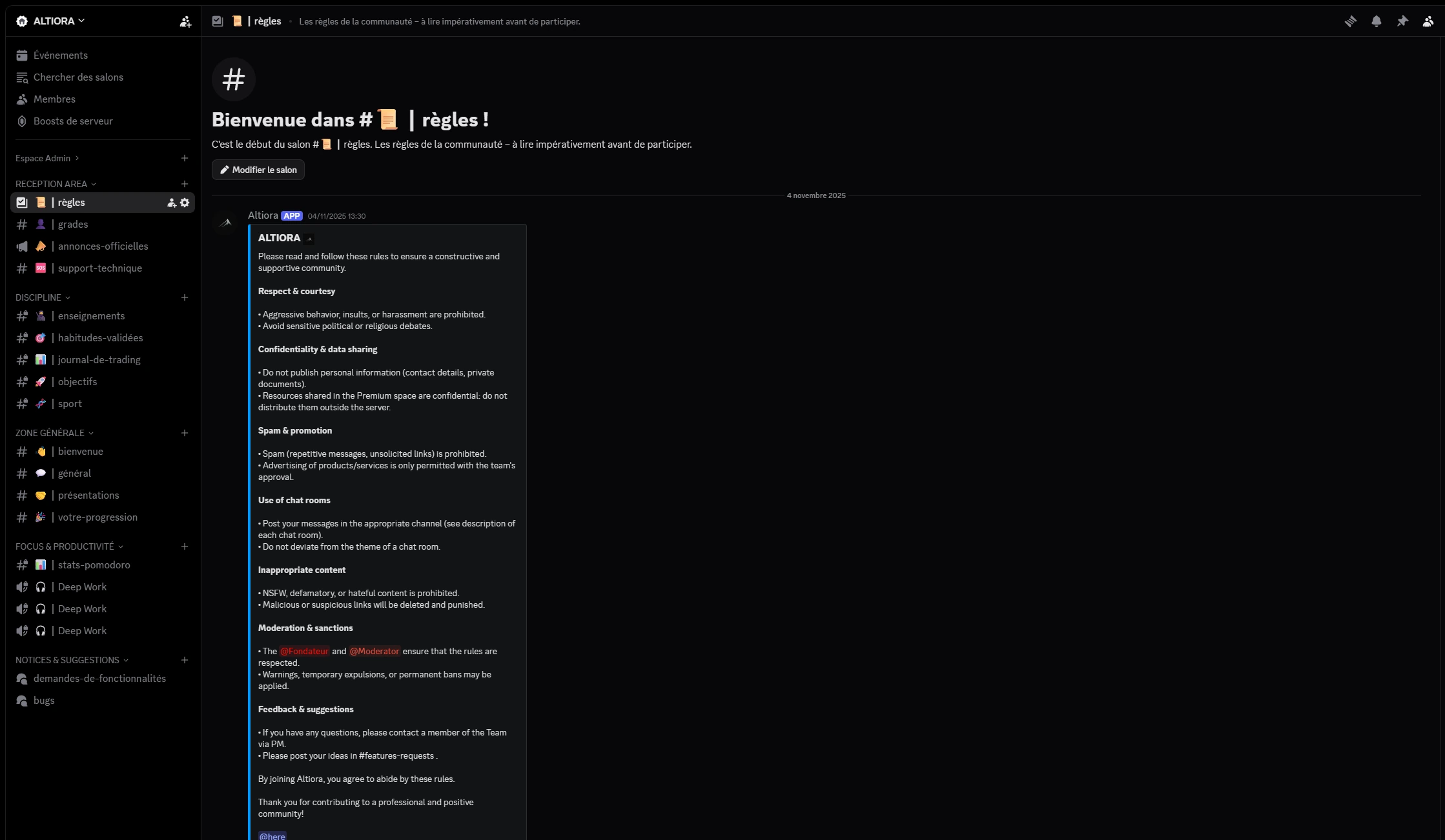 Intégration Discord